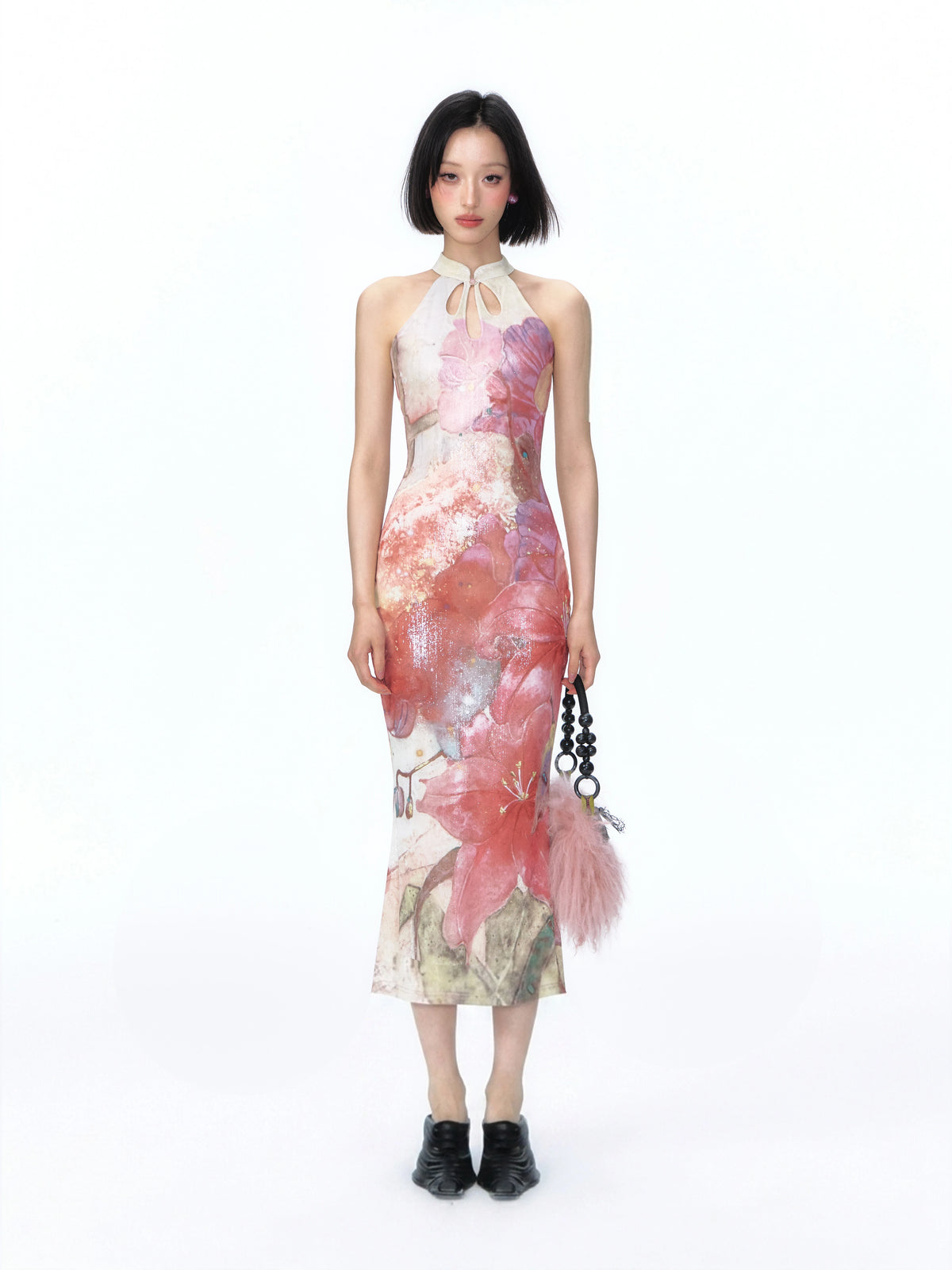 YEDM Illustrator Cutout Frog Cool-Touch Slim Fit Mermaid Dress