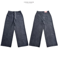 CENSMADE Leopard Print Straight-Leg Baggy Jeans