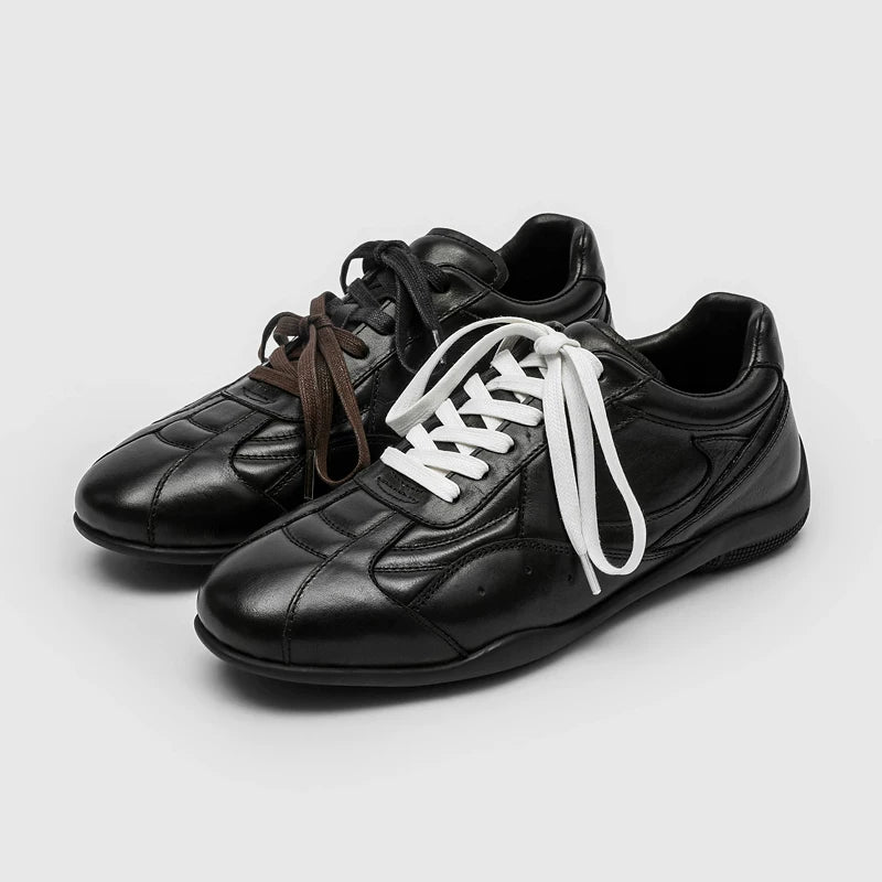 RZAAZ Leather Lace-Up Retro Racing Sneaker
