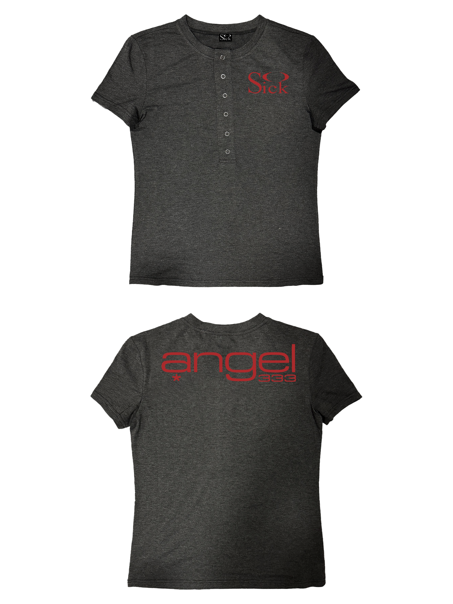 SoSick 25ss * "Basic Series" Front Shoulder Silver Buckle Crew Neck Premium Tee