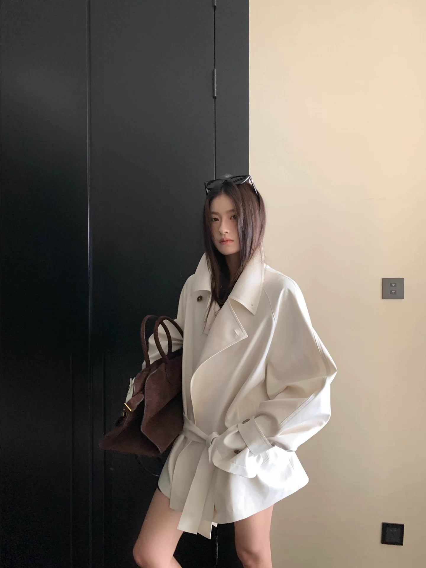 YOUNG KYLIN Lace-up High-end Casual Loose Korean Coat