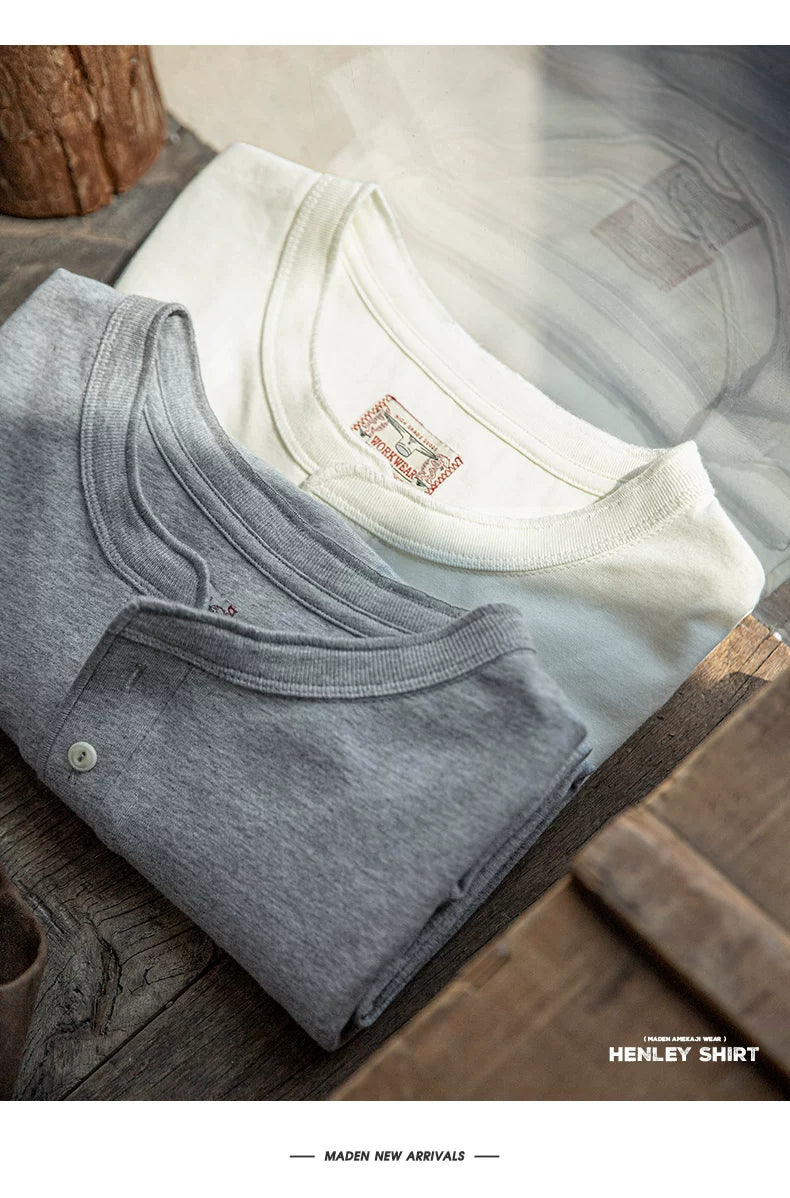 Madden retro long-sleeved Henry shirt