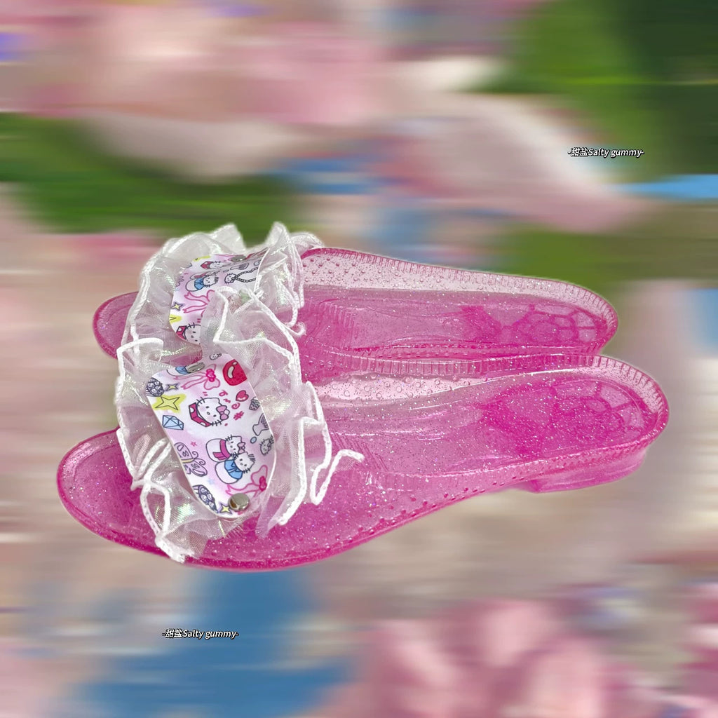 Salty gummy Jelly Platform Chunky Heel Sandal