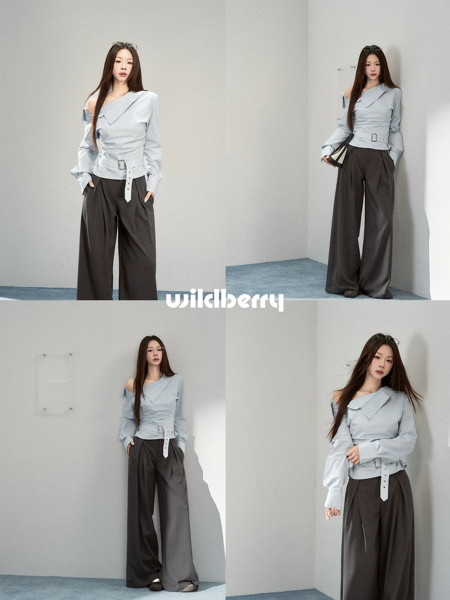 Wildberry Slash-Neck Breathable Fitted Long-Sleeve Tee