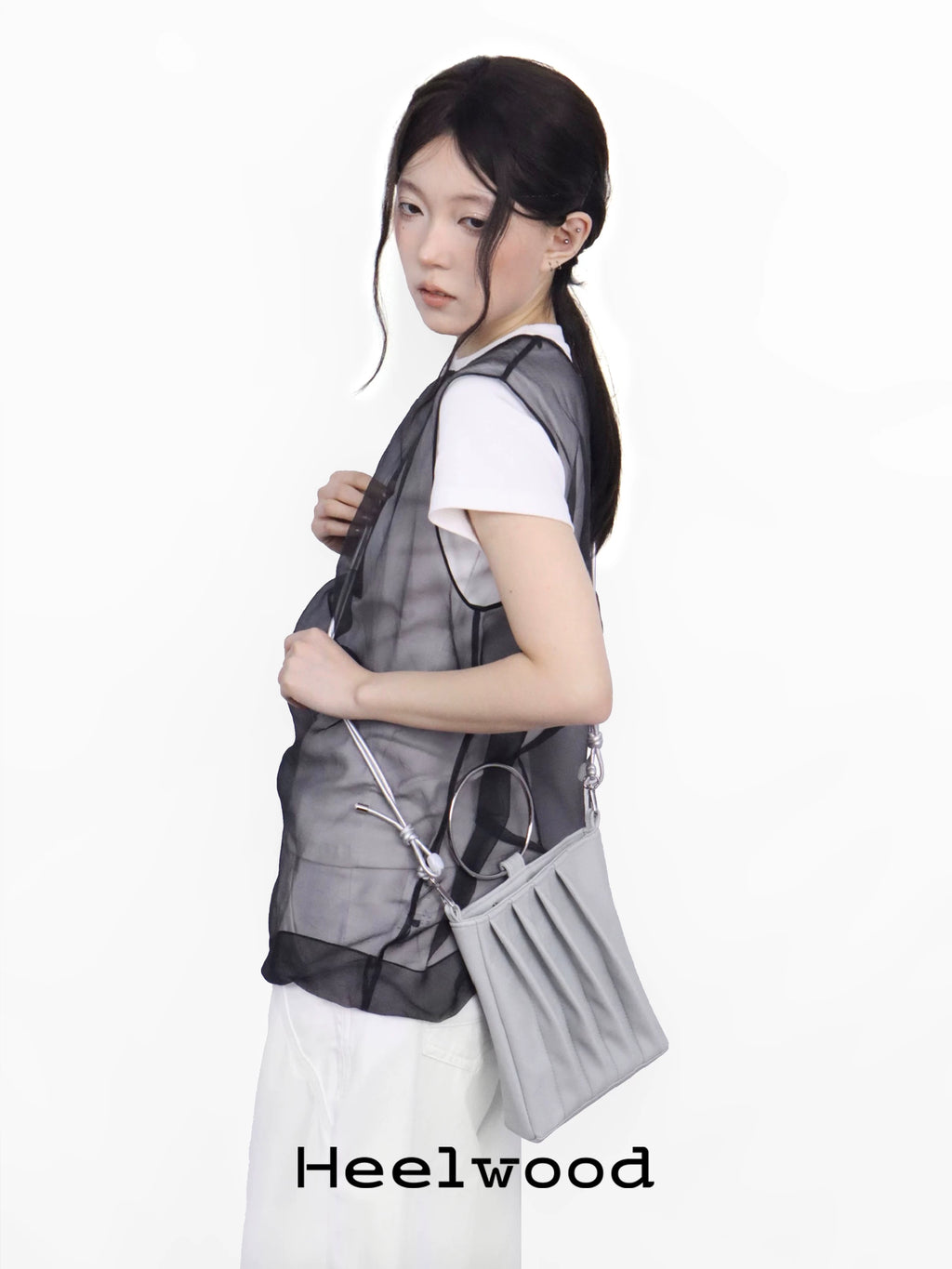 Heelwood Misty Bamboo Faux Leather Magnetic Snap Crossbody Bag