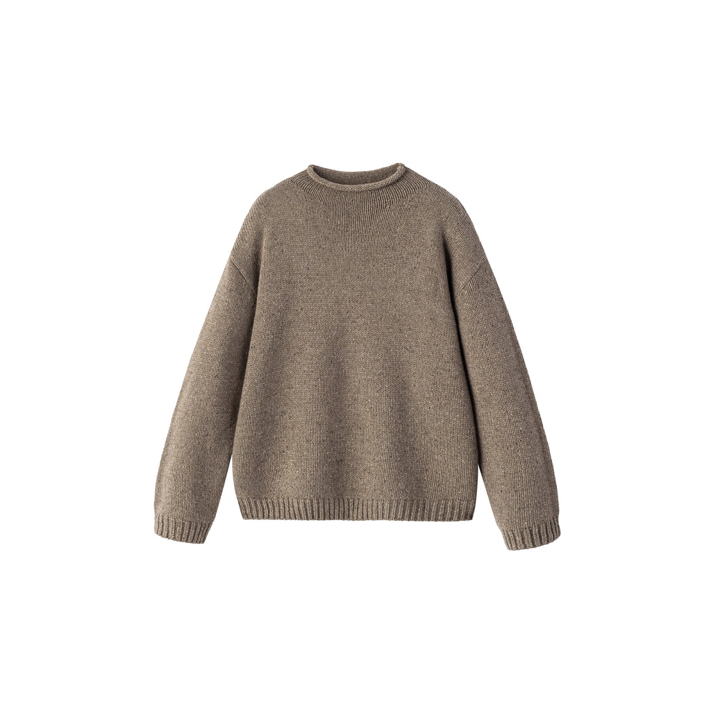 Anniehall Roll-Neck Wool-Blend Contrast Trim Sweater