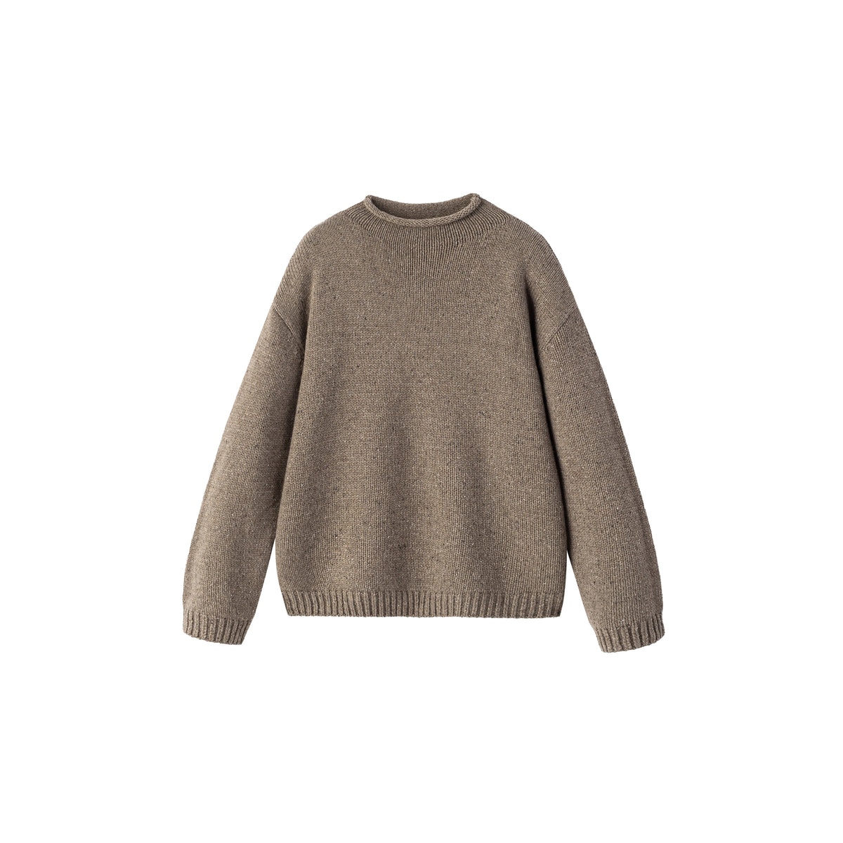 Anniehall Roll-Neck Wool-Blend Contrast Trim Sweater