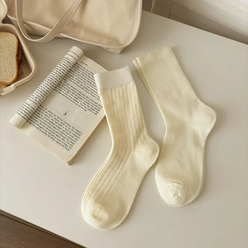 Halo Honey Moisture-Wicking Polka Dot Rolled Edge Mid-Calf Socks