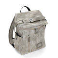 JANDRESS Gray-Green Canvas Zip-Top Backpack