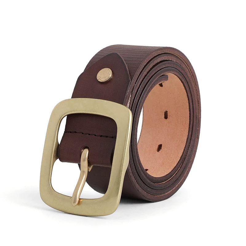 Mbbcar Vintage Hand-Dyed Leather Belt