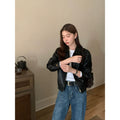 Pusumede Vintage Premium Loose Short Leather Jacket