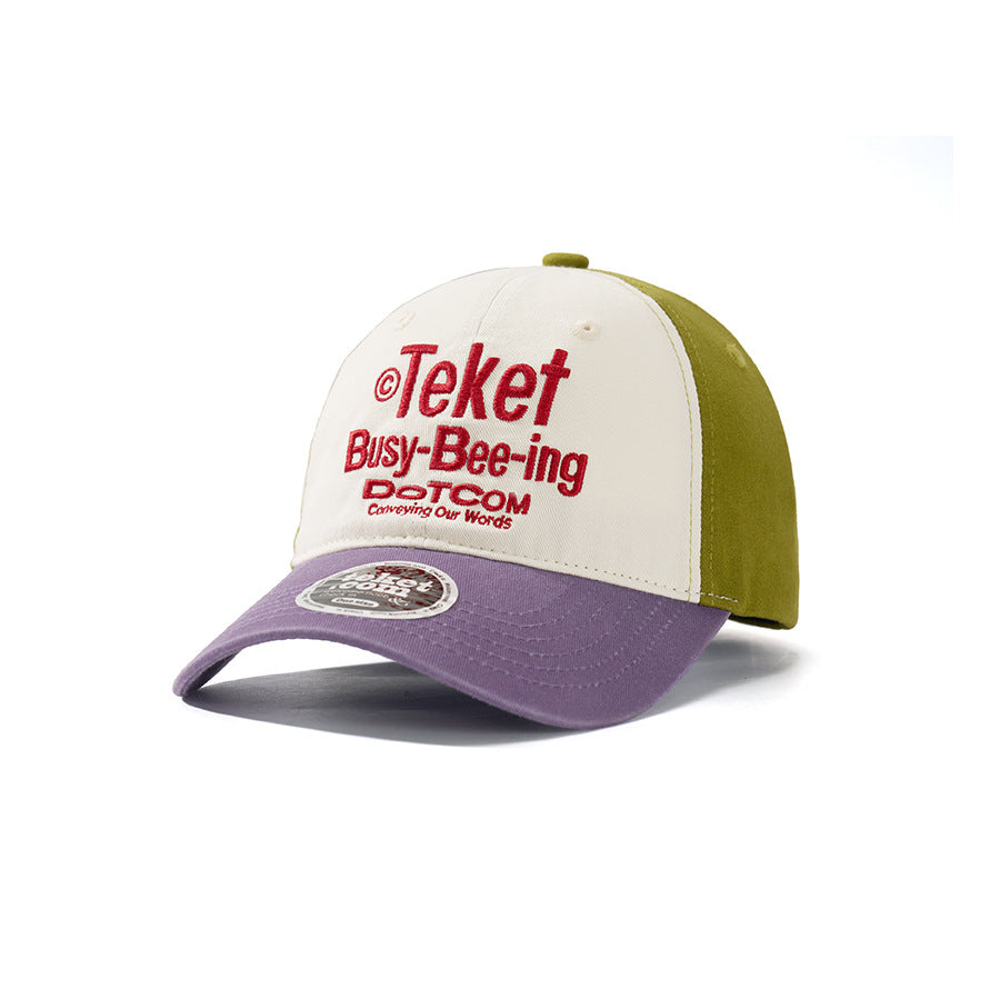 WASC Embroidered Color Block Cotton Baseball Cap