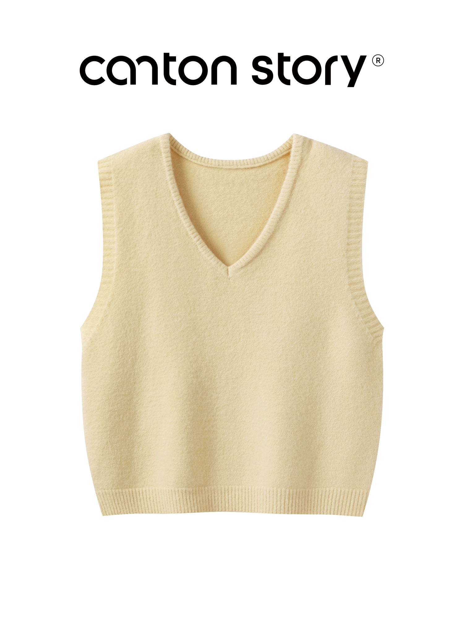 Cantonstory Vintage V-Neck Knitted Vest