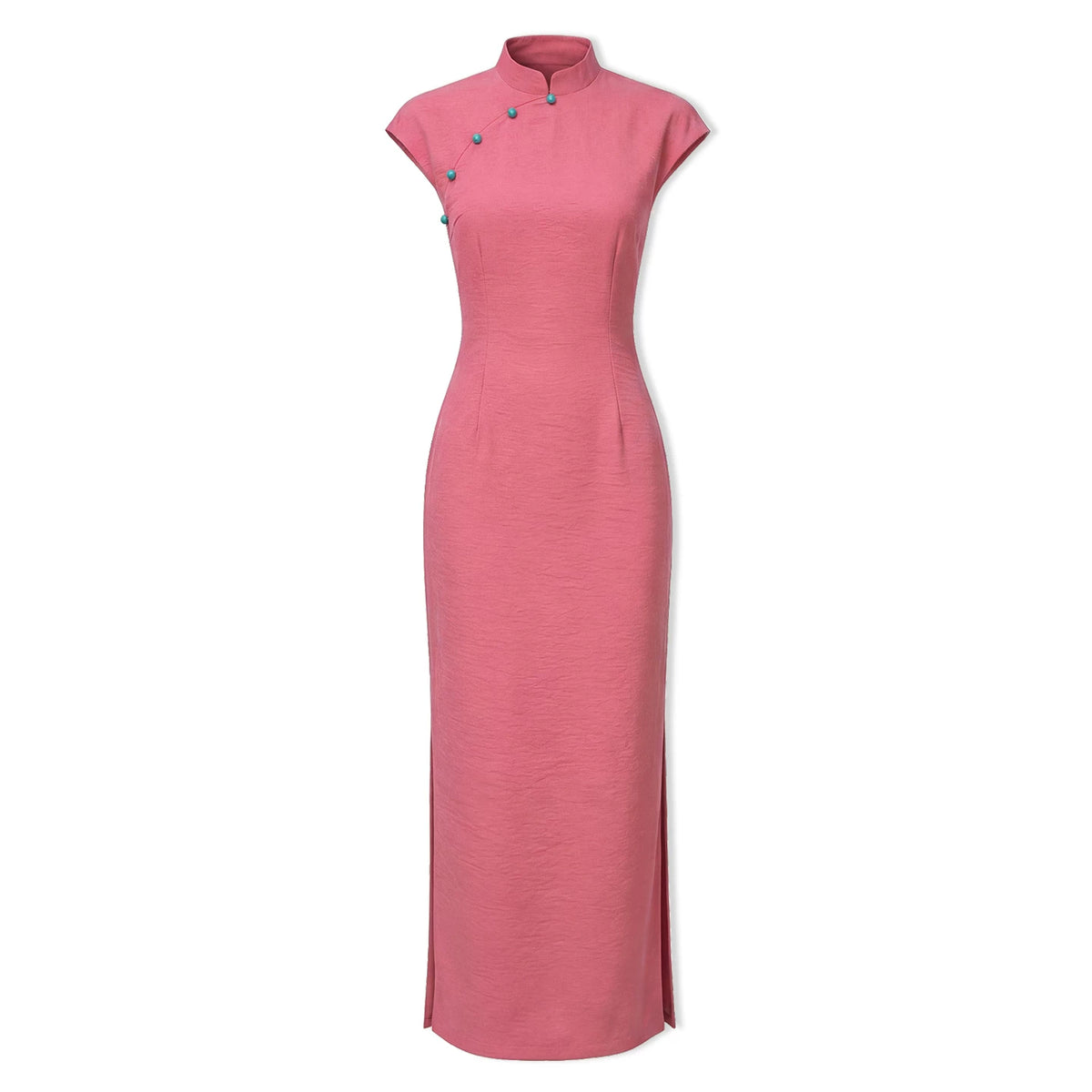 ZIHE Ice Silk Wrinkle-Resistant Long Qipao Dress