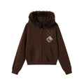 TGNS Hooded Removable Fur Collar Patch Embroidered Jacket