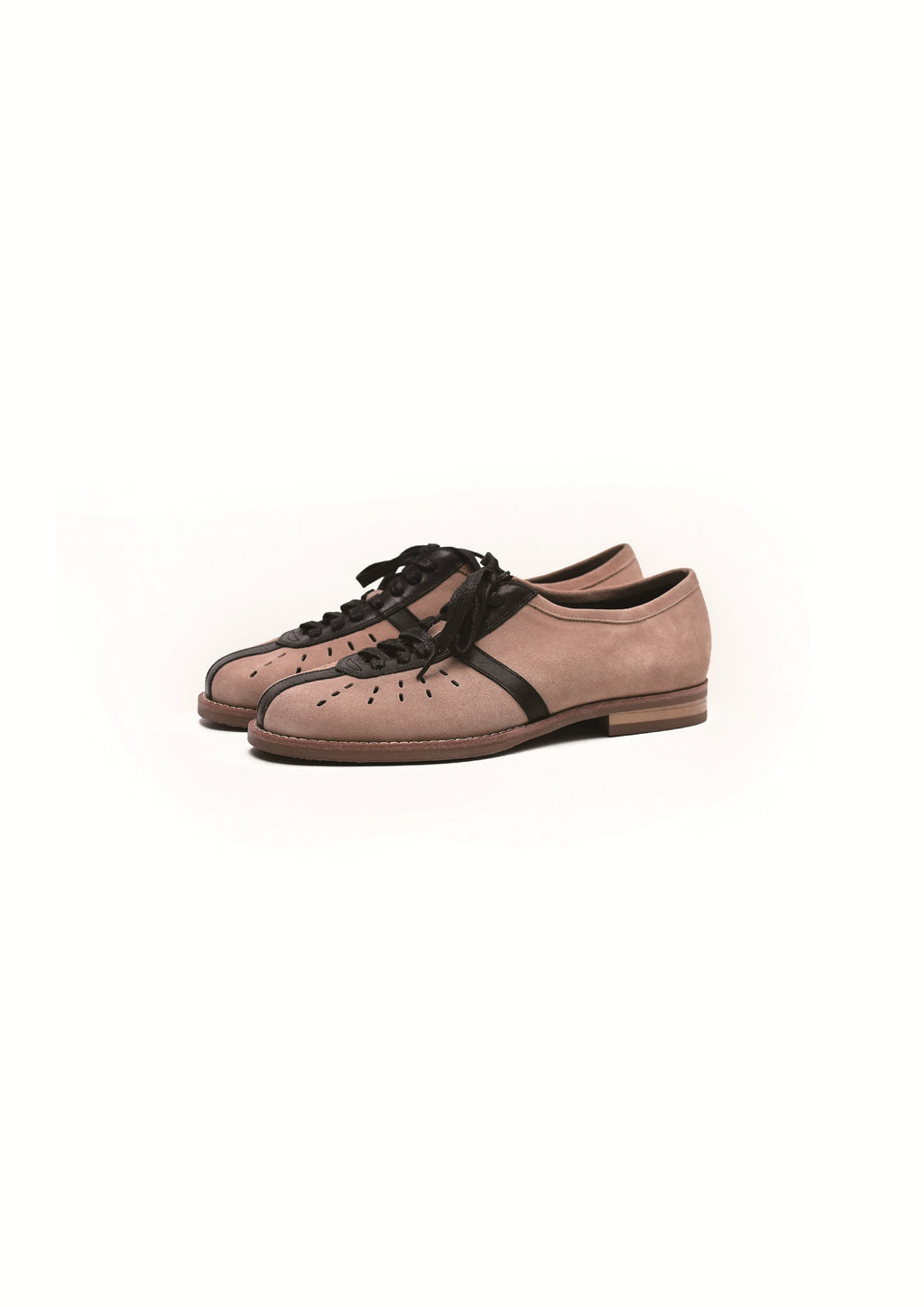 TERRAKOO Leather Lace-Up Platform Bowling Sneaker