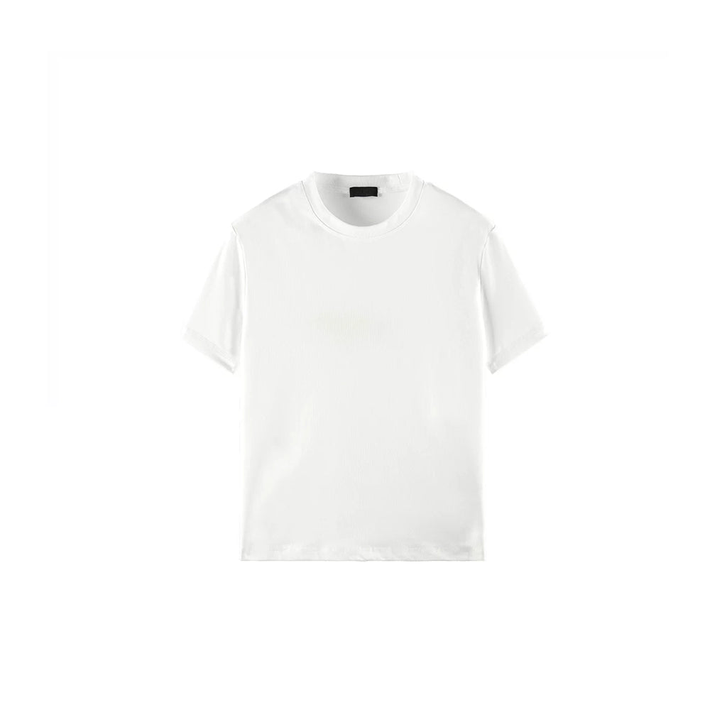 PLUS NO LOGO Retro Casual Simple Shoulder Tee