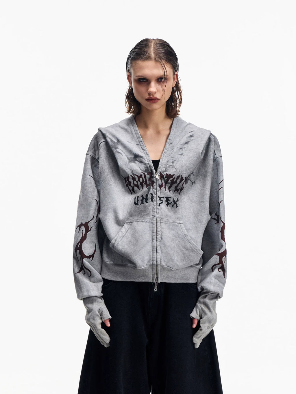 PEOPLESENSE Distressed Tie-Dye Hooded Sweatshirt