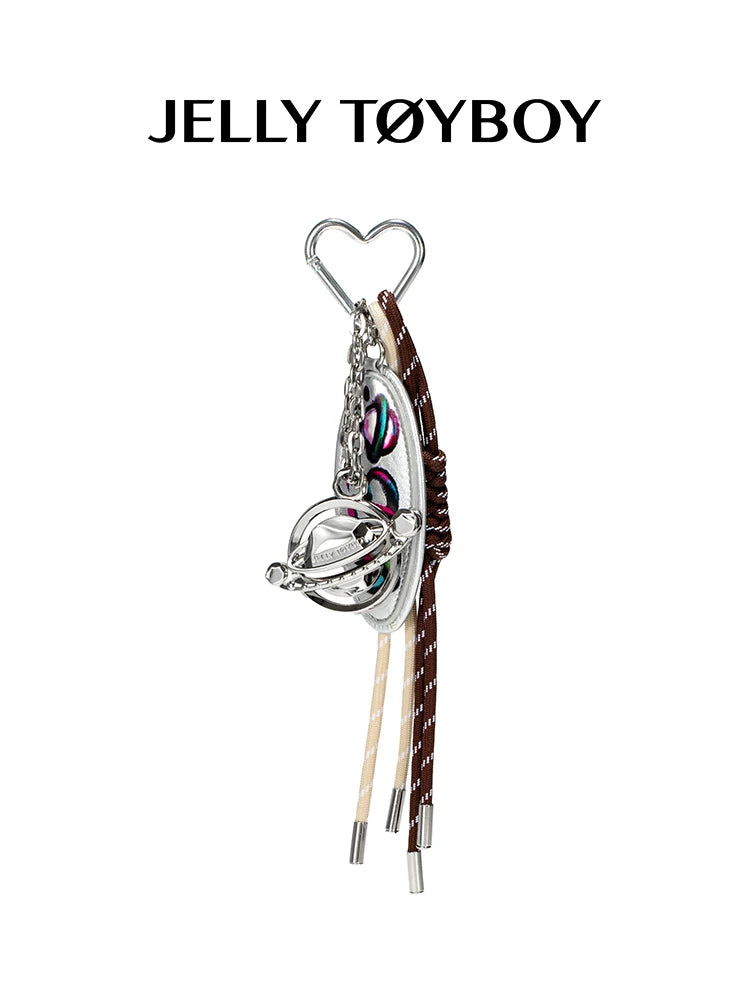 JELLY TOYBOY Silver Faux Leather Bag Charm
