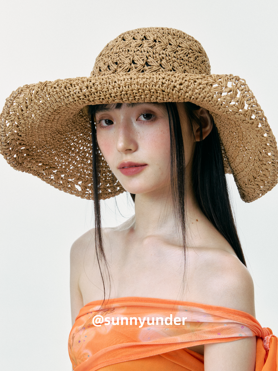 Sunnyunder Rollable Large Brim Breathable Straw Hat