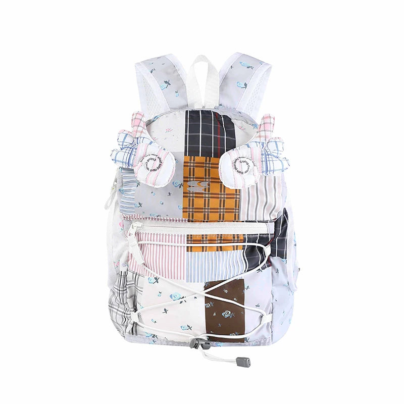 Crying Center Patchwork Indonesian Dragon Print Zip-Top Backpack