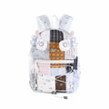 Crying Center Patchwork Indonesian Dragon Print Zip-Top Backpack