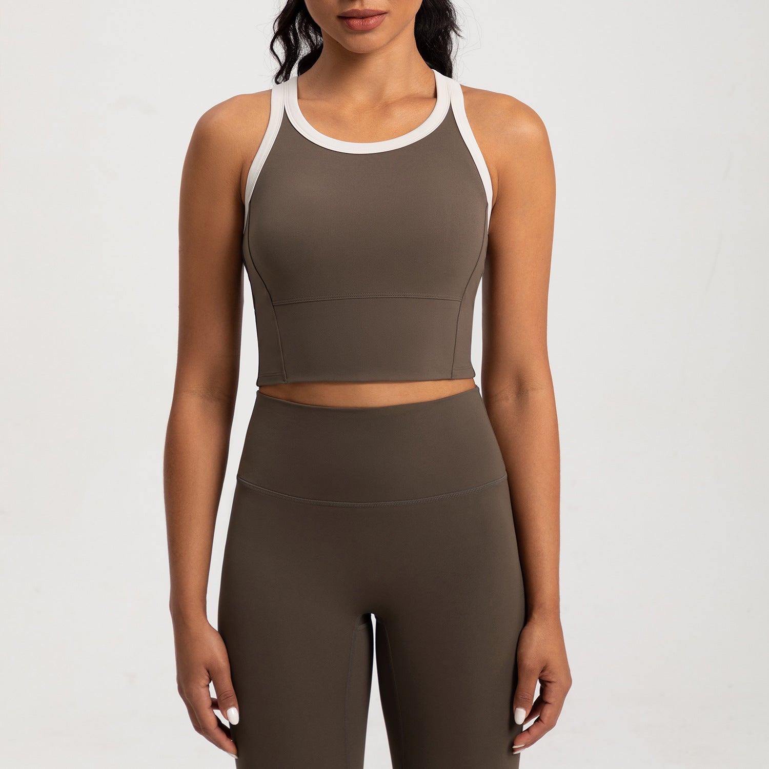 Athena Lulu Color Matching Nude Beauty Back Tight Sports Vest