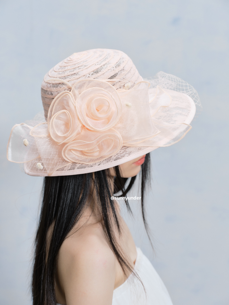 Sunnyunder Vintage Big Flower Lace Hat