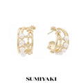 SUMIYAKI Pearl Hollow Blossom Earrings