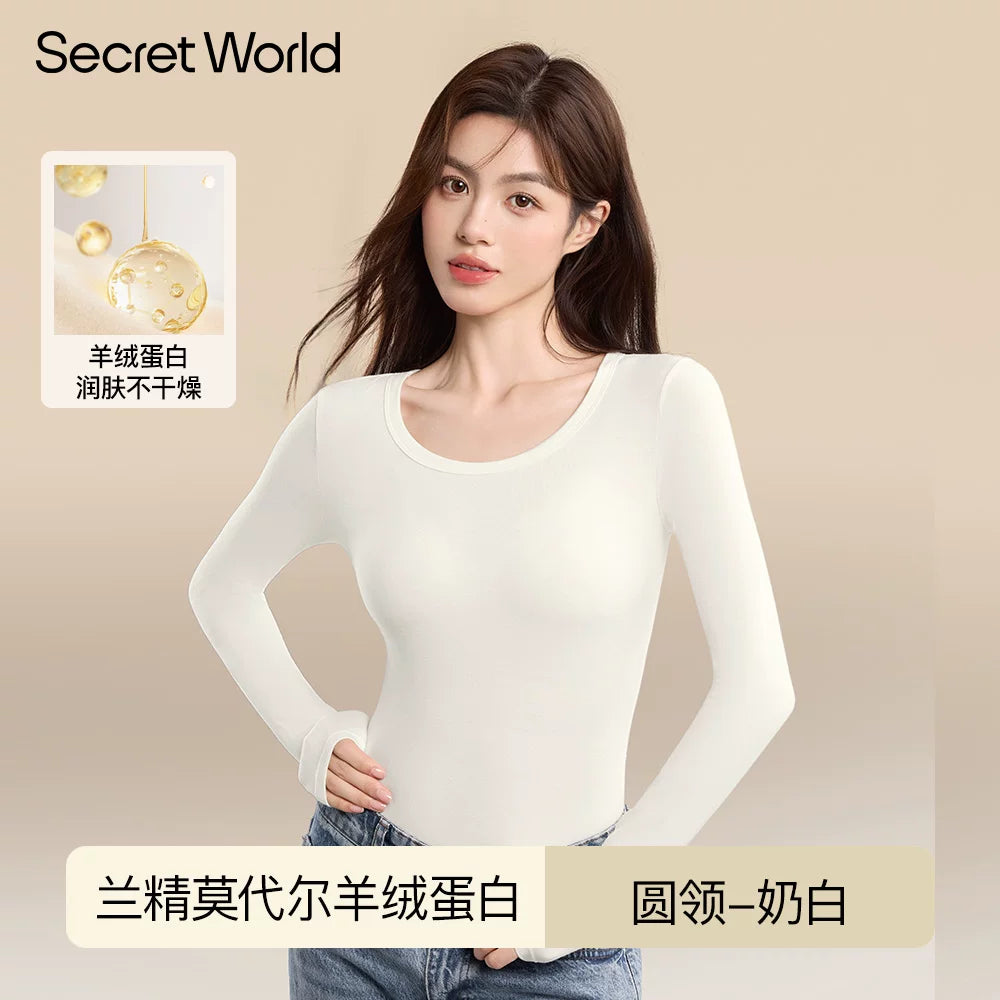 Secret World Semi-turtleneck Slim Fit Warm Inner Long Sleeve