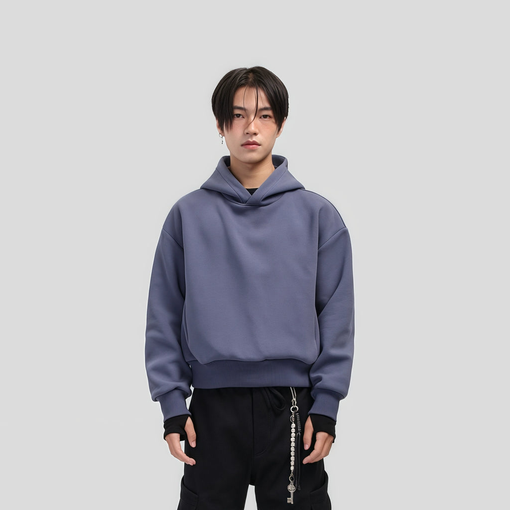 SOUTHFISH Vintage Casual Short Wide Hooded Sweater
