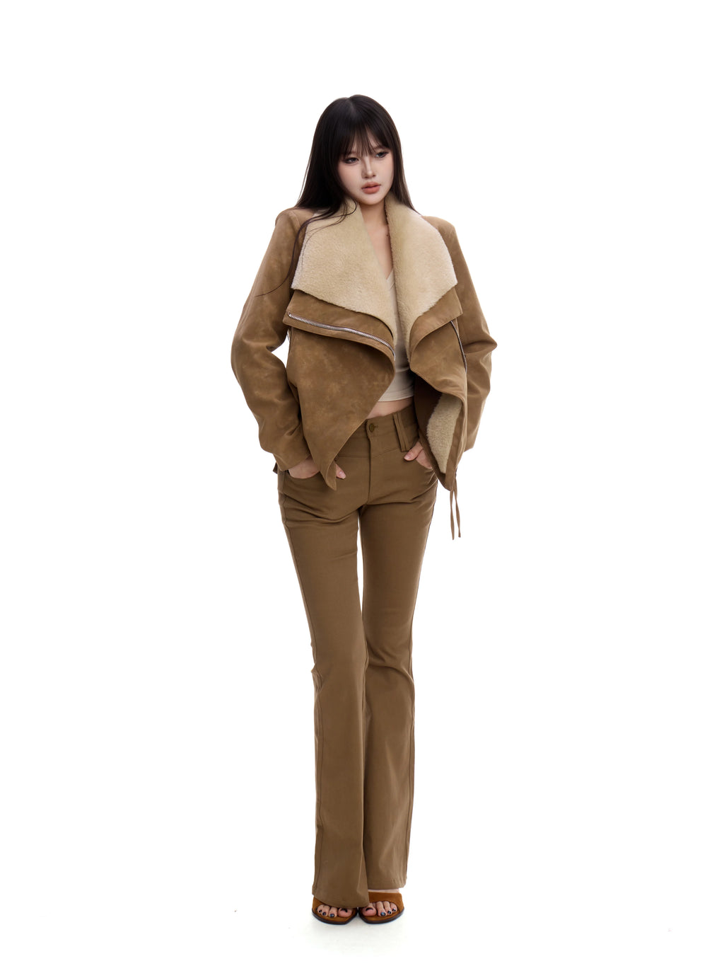 WITHMIN Low-rise Straight Tube Slim and Drape Jeans