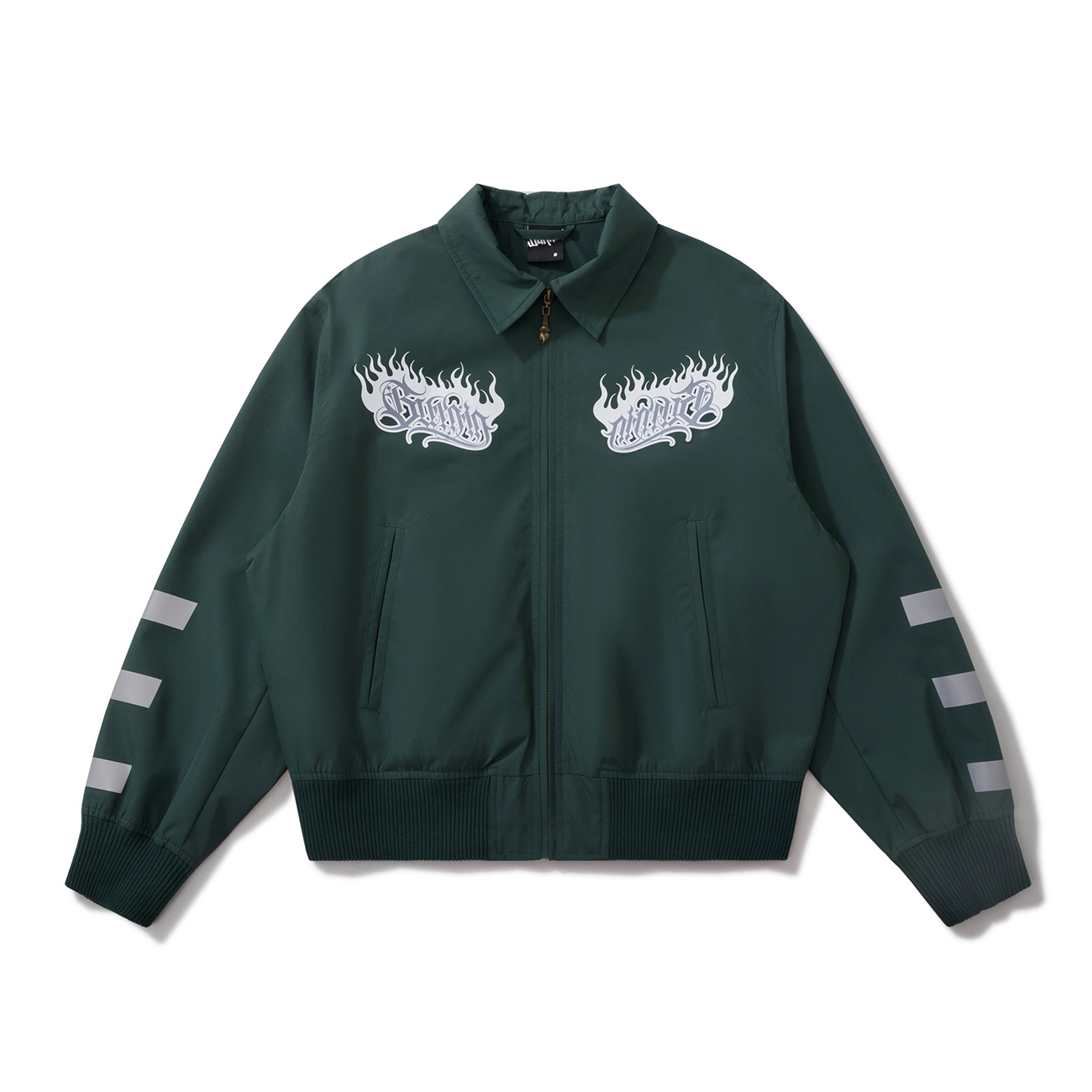 BURNIN Reflective Strip Flame Logo Temperament Jacket