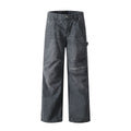 11KN washed old cut loose wide leg drape pants