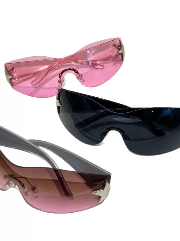 Salty gummy Y2K Retro Rimless Punk Sunglasses