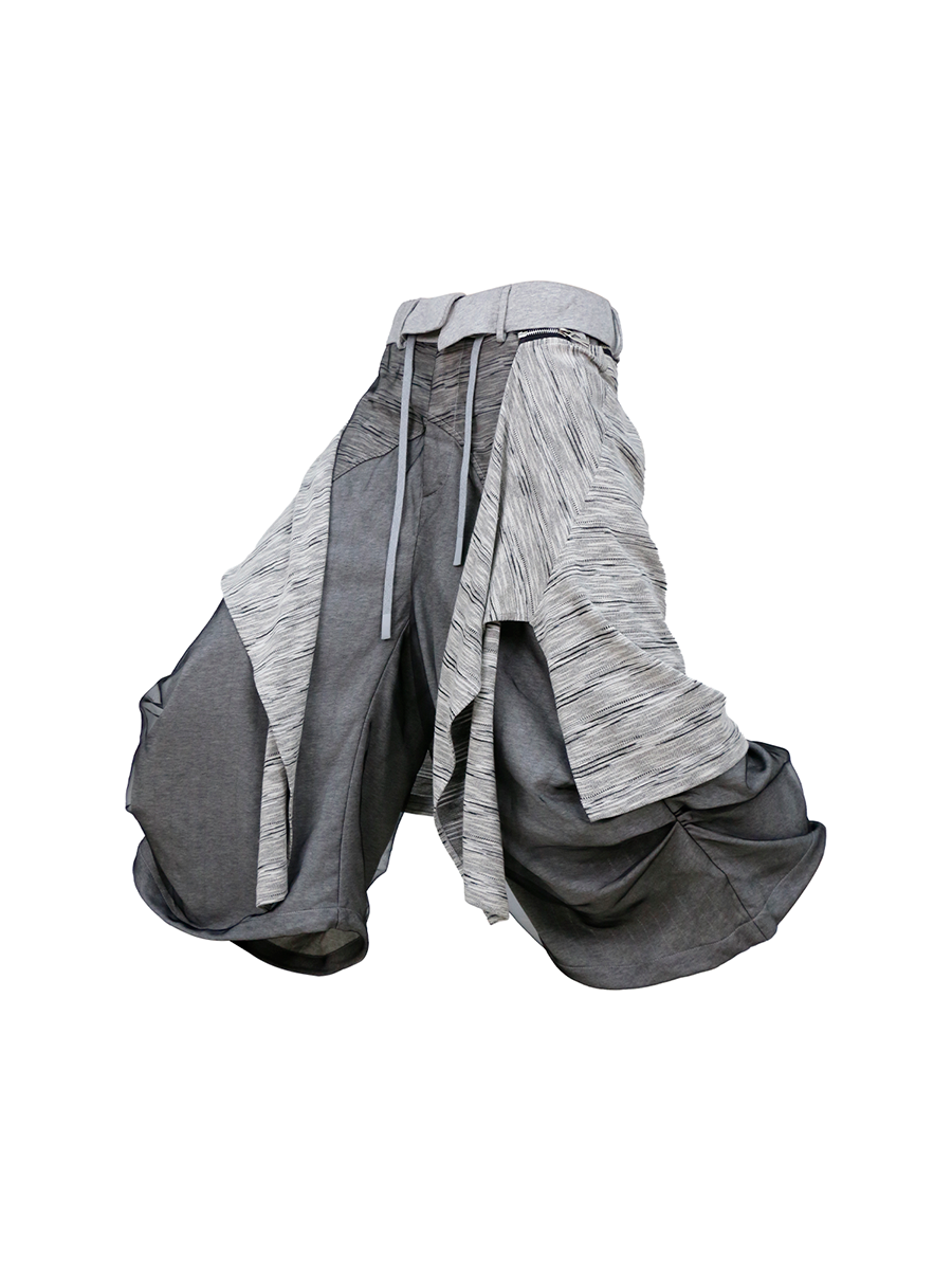 RELABEL Removable Fart Curtain Pleated Eight-point Sweatpants