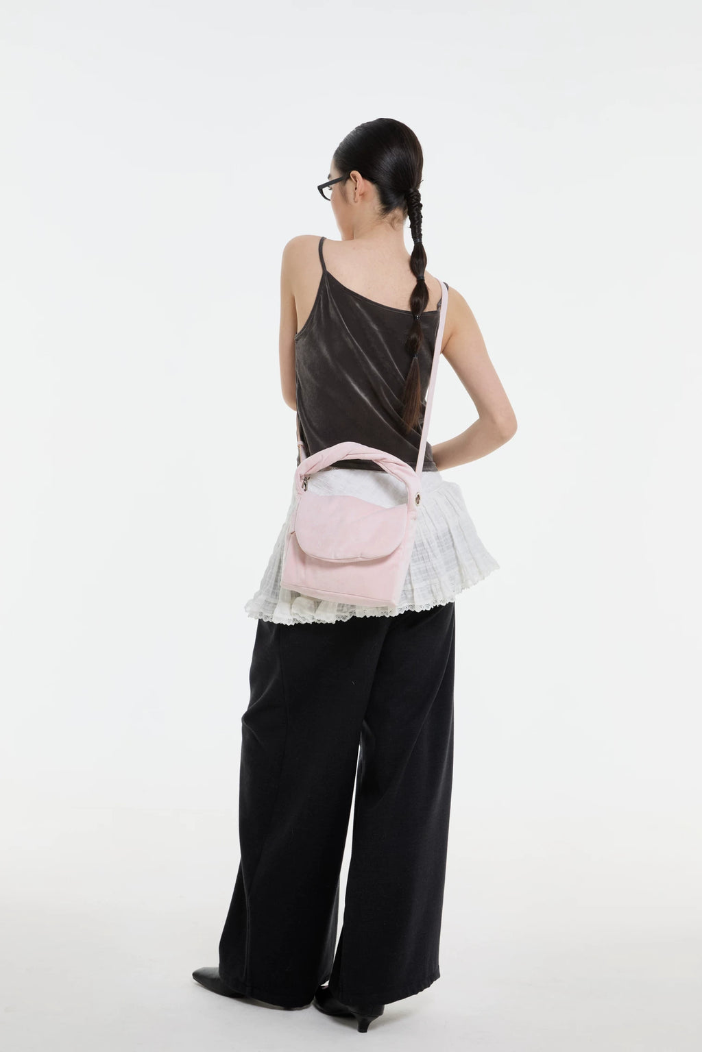 DirtySix Soft Fufu Suede Padded Small Square Bag