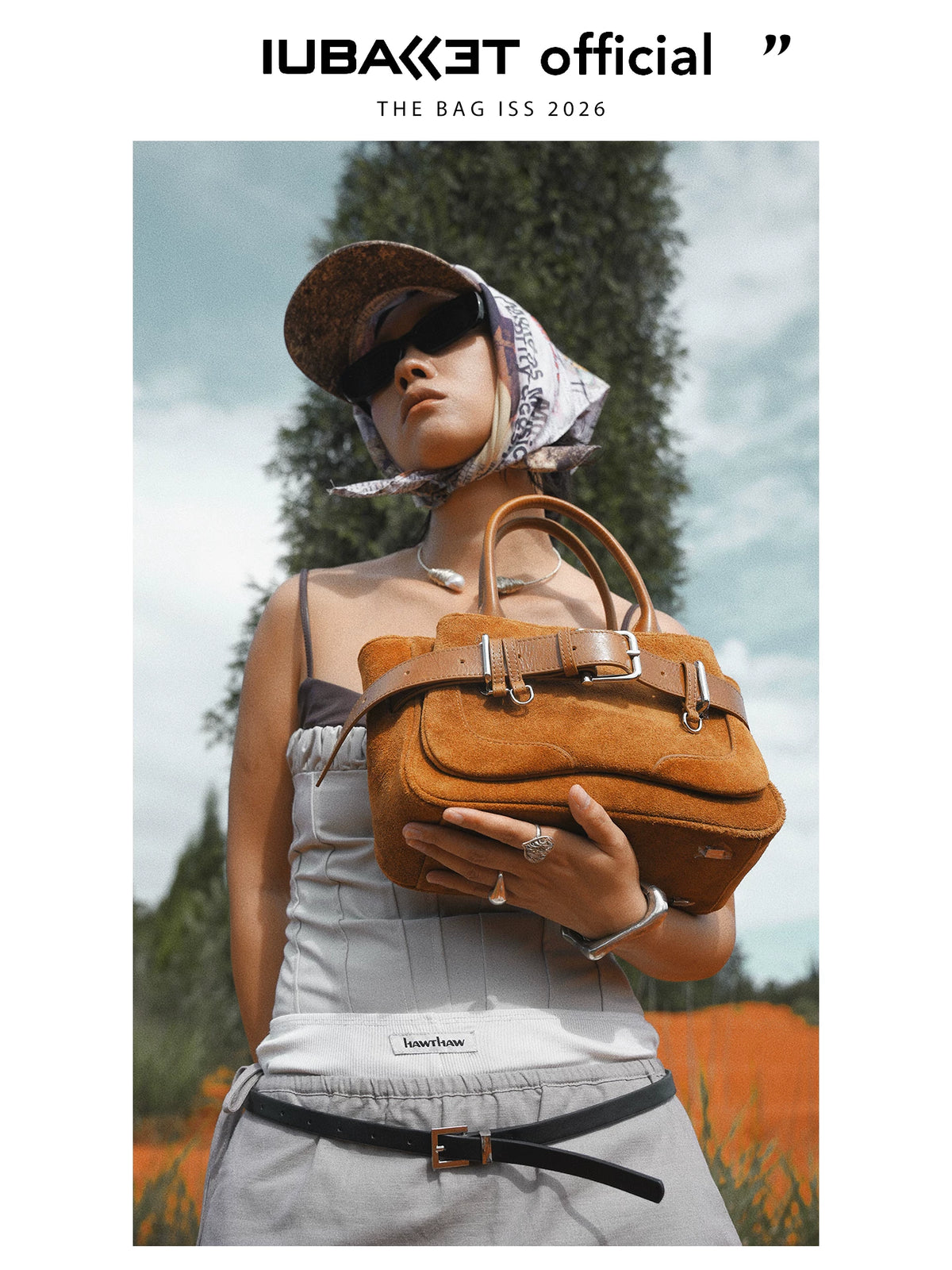 IUBALLET Leather Suede Boston Bag - Zip Top Shoulder Crossbody