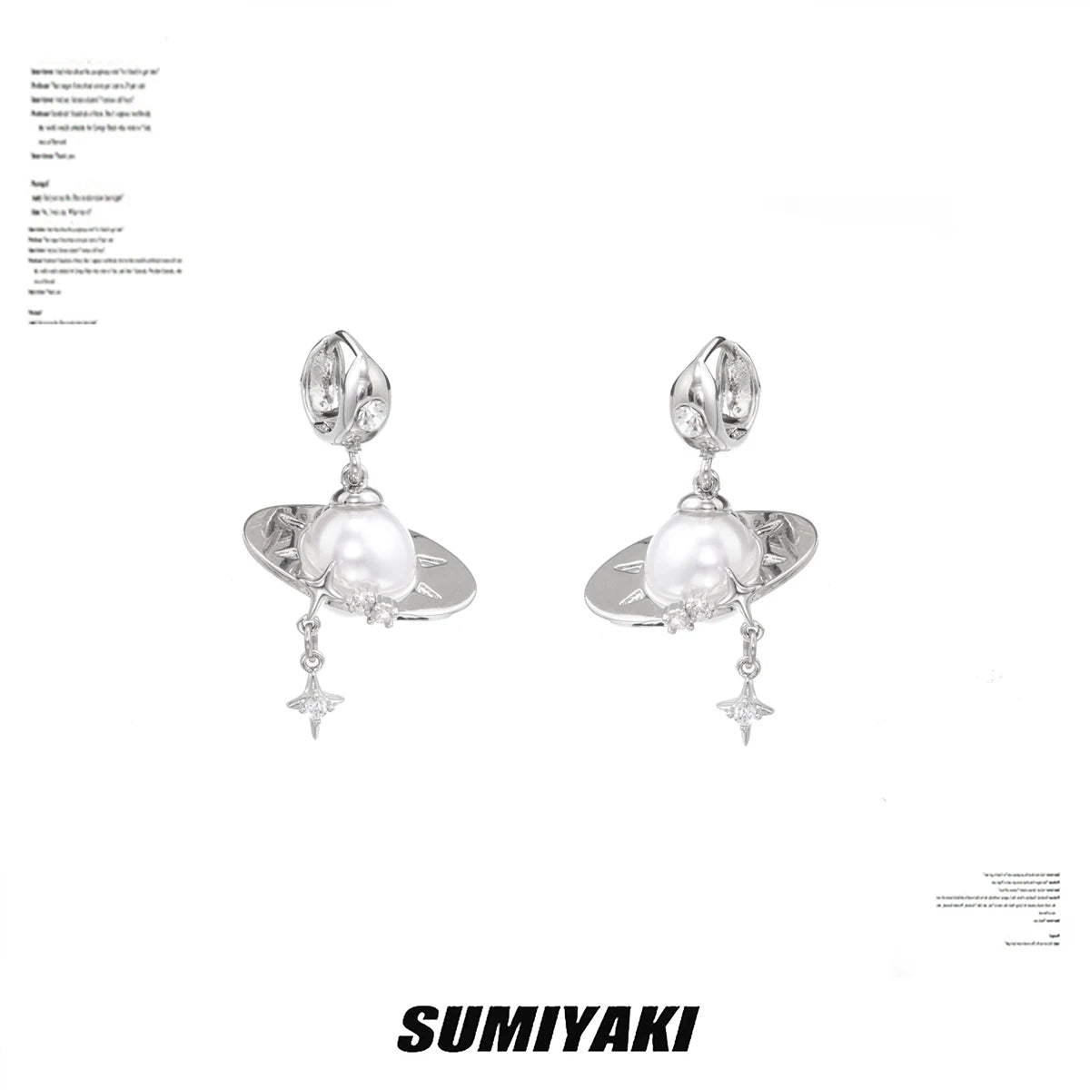 SUMIYAKI Pearl Spinning UFO Earrings