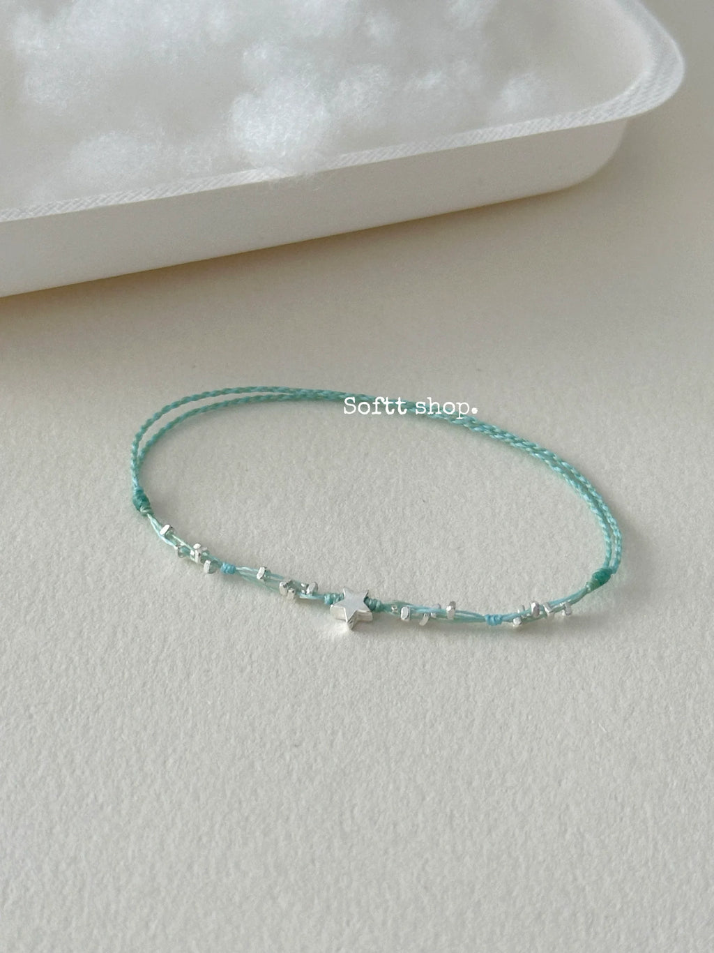 softt Sterling Silver Star Charm Braided Bracelet