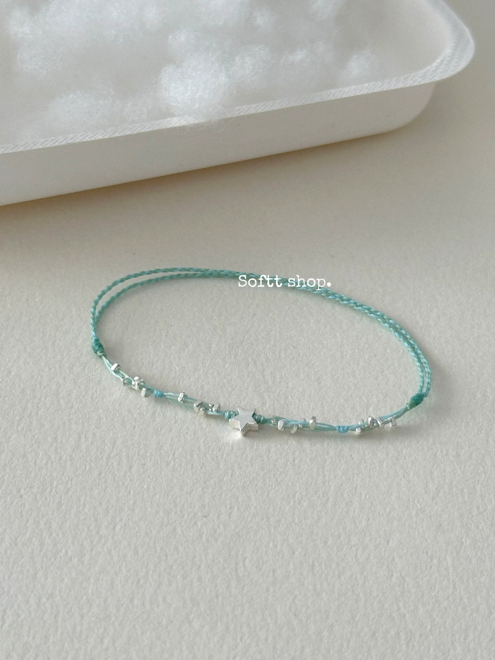 softt Sterling Silver Star Charm Braided Bracelet