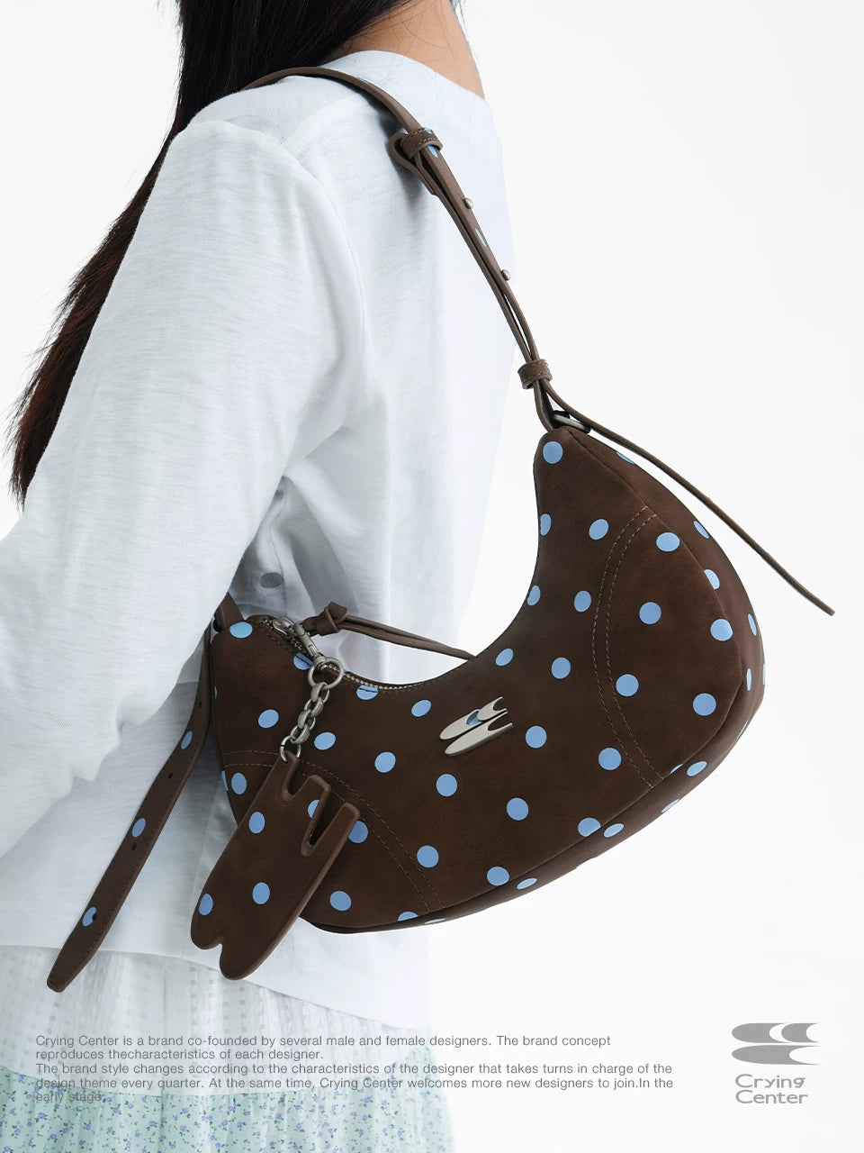 Crying Center Leopard Print Faux Suede Crossbody Bag - Zip Top