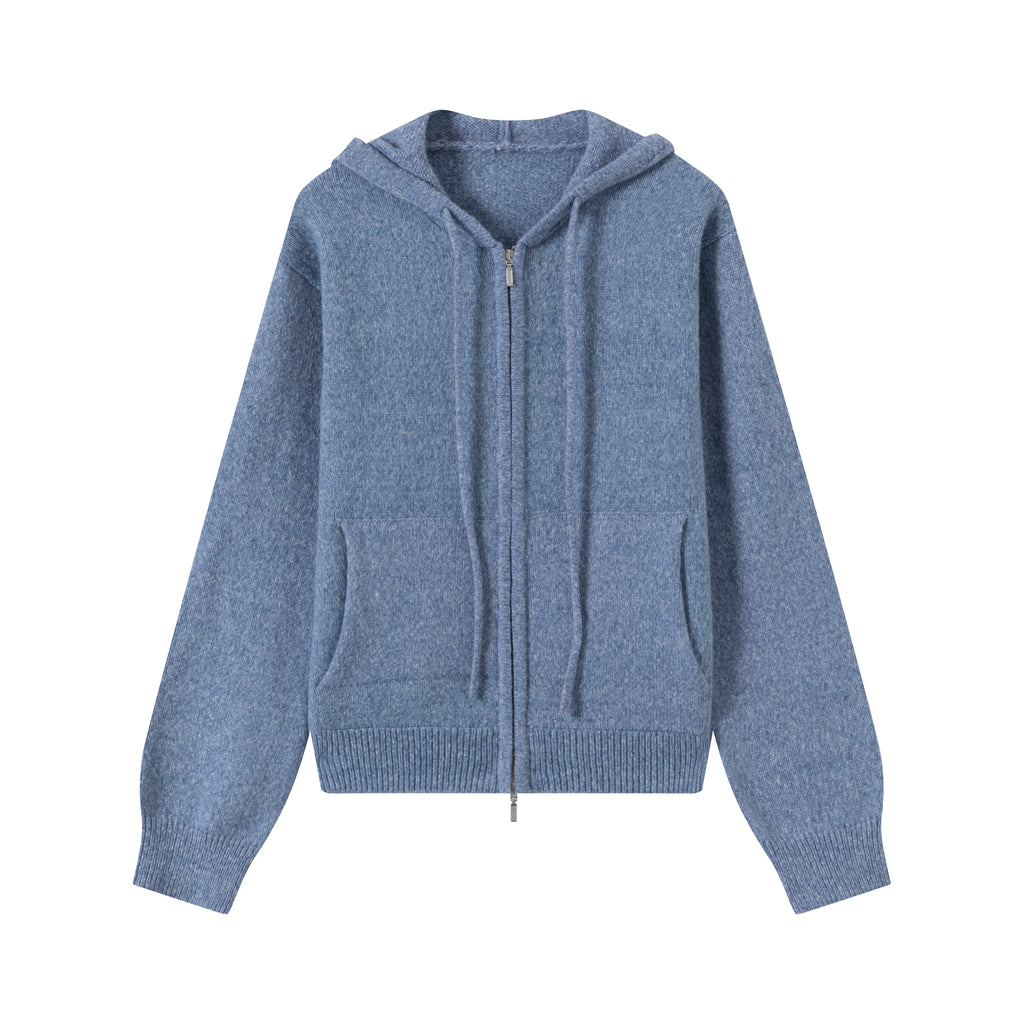 VLABMADE Slub Knit Slim Fit Zip Hoodie