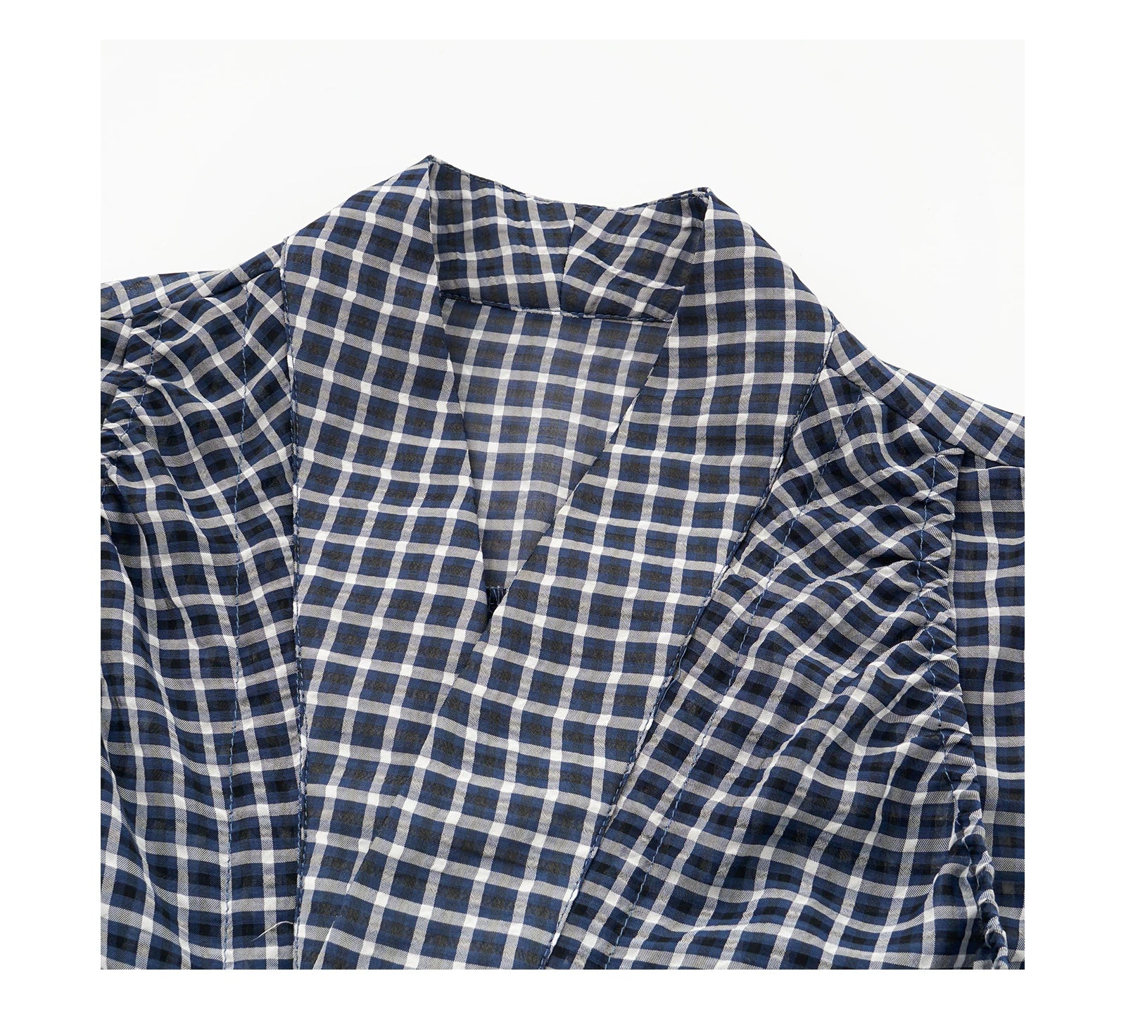 Oinimi Checked Pleated Slim Sleeveless Shirt