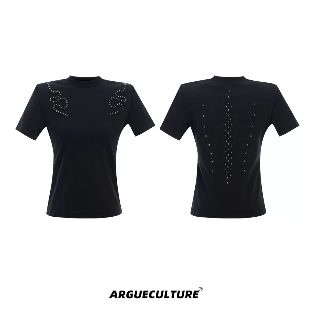 ArguECulturE Vintage Embroidery Slim Shoulder Tee