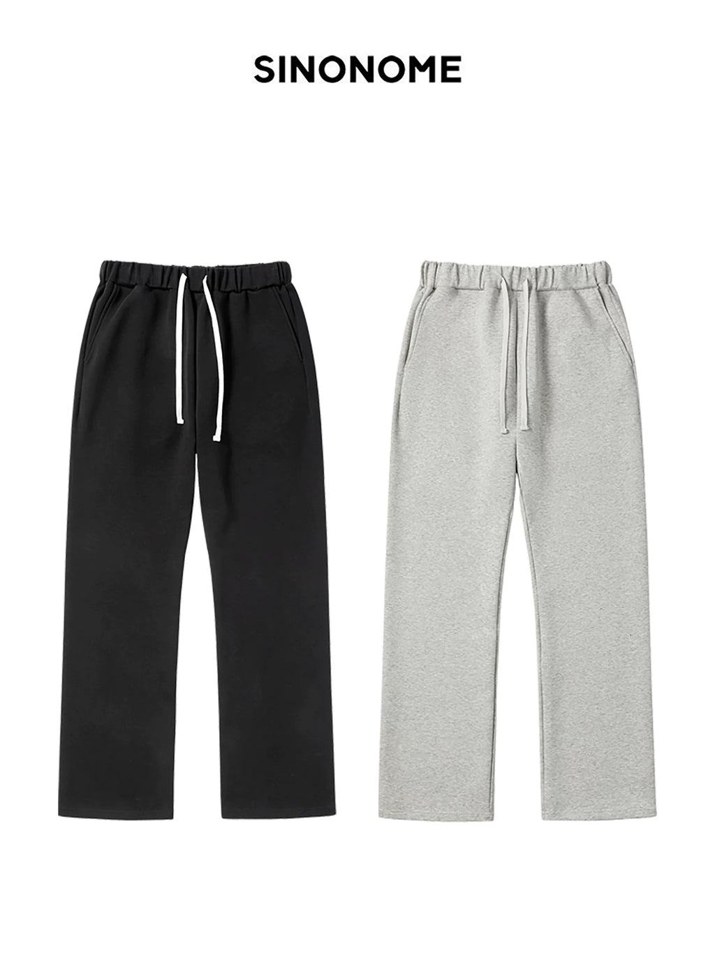 SINONOME 380g Straight-Leg Drawstring Sweatpants