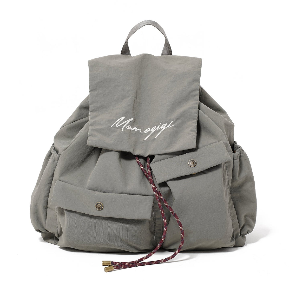 Momogigi Yellow Water-Resistant Nylon Flap-Top Backpack