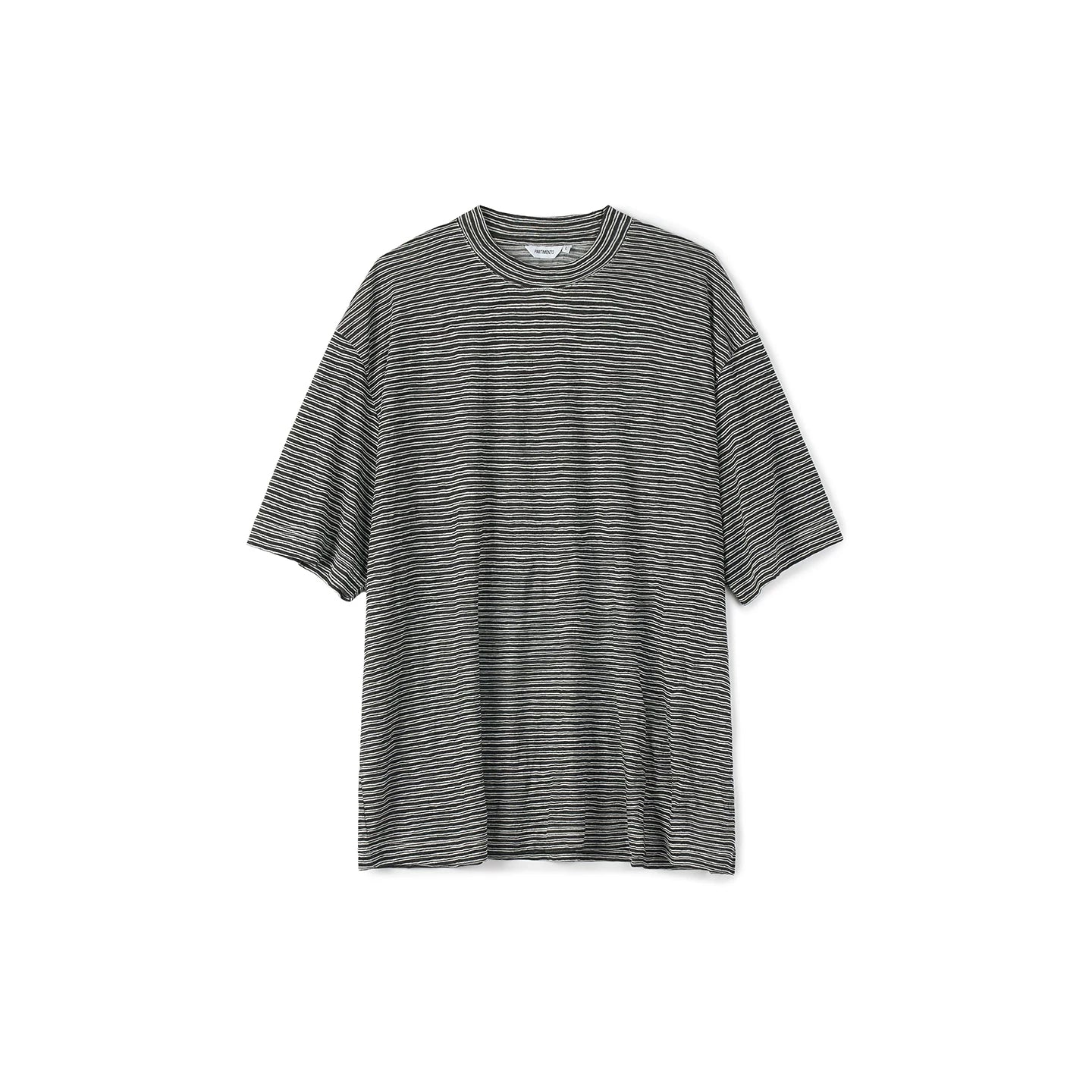 PARTIMENTO Fine Stripe Linen Breathable Oversized Tee