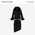 CHUYUQI Temperament Hair Leader Skirt Suit