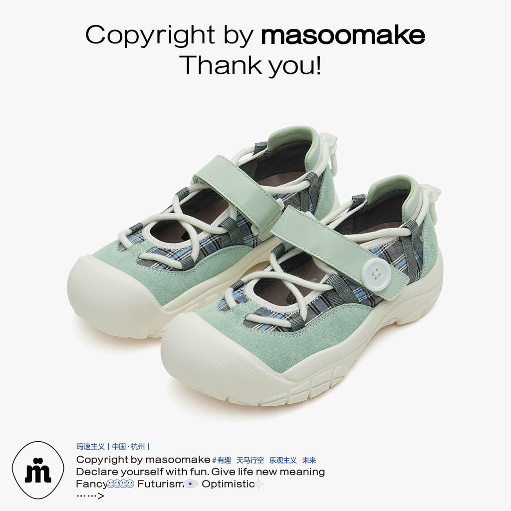 MASOOMAKE Leather Mary Jane Platform Sneaker